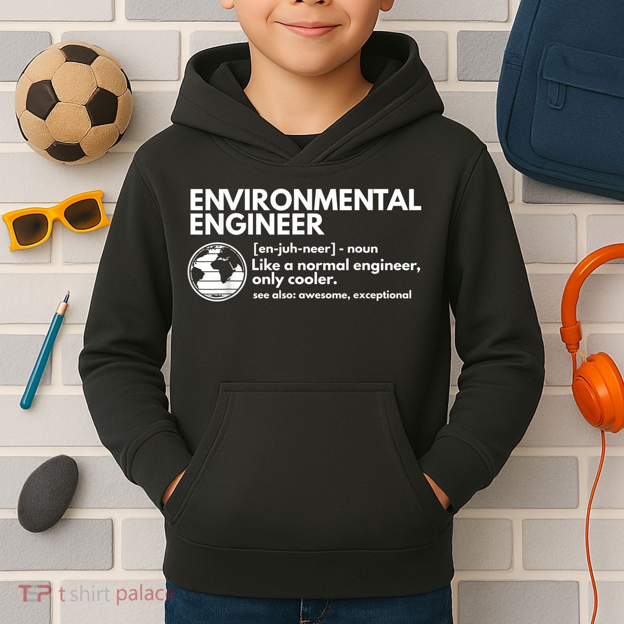 Environmental Engineer Definition Funny Engineering Kids Hoodie