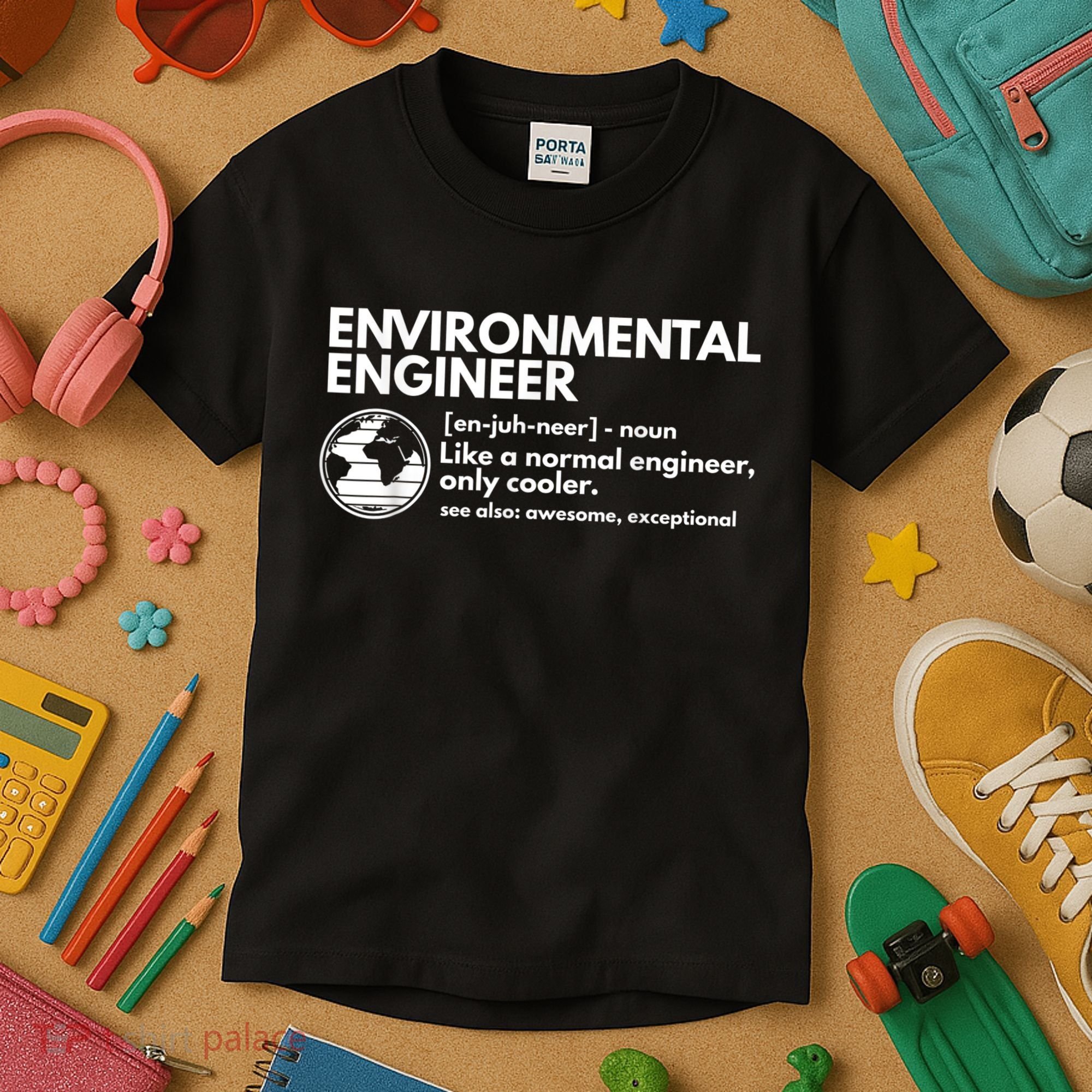 Environmental Engineer Definition Funny Engineering Kids T-Shirt