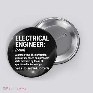 Electrical Engineer Definition Tshirt Funny Engineering Tee Button