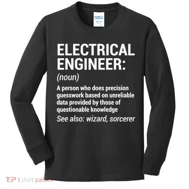 Electrical Engineer Definition Tshirt Funny Engineering Tee Kids Long Sleeve Shirt