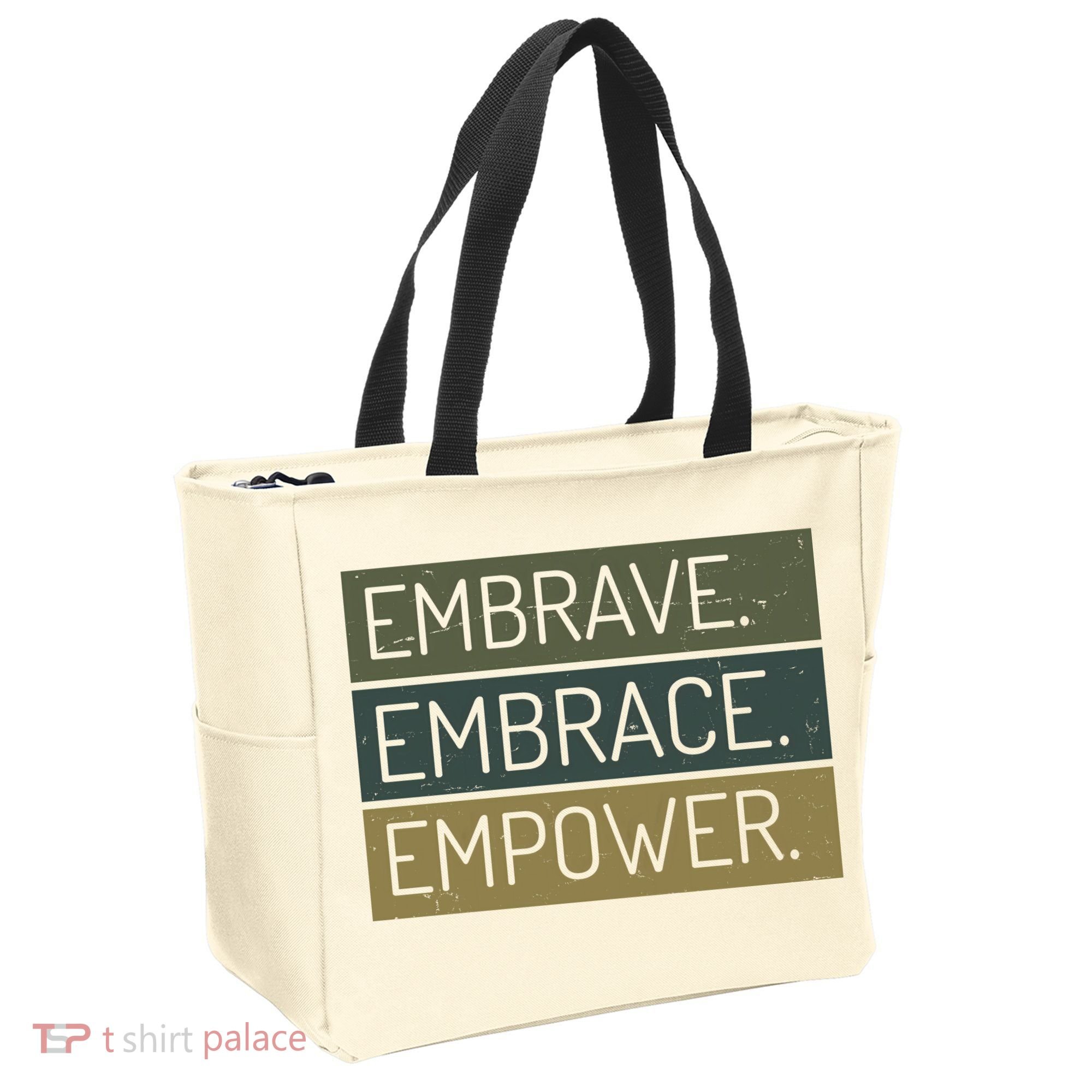 Embrave Embrace Empower Quote Tote Bag