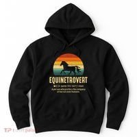 Equinetrovert Equestrian Equine Introvert Hoodie thumb 0