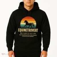 Equinetrovert Equestrian Equine Introvert Hoodie thumb 2