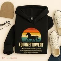 Equinetrovert Equestrian Equine Introvert Hoodie thumb 4
