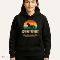 Equinetrovert Equestrian Equine Introvert Hoodie thumb 5