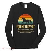Equinetrovert Equestrian Equine Introvert Long Sleeve Shirt thumb 0