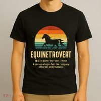 Equinetrovert Equestrian Equine Introvert T-Shirt thumb 3
