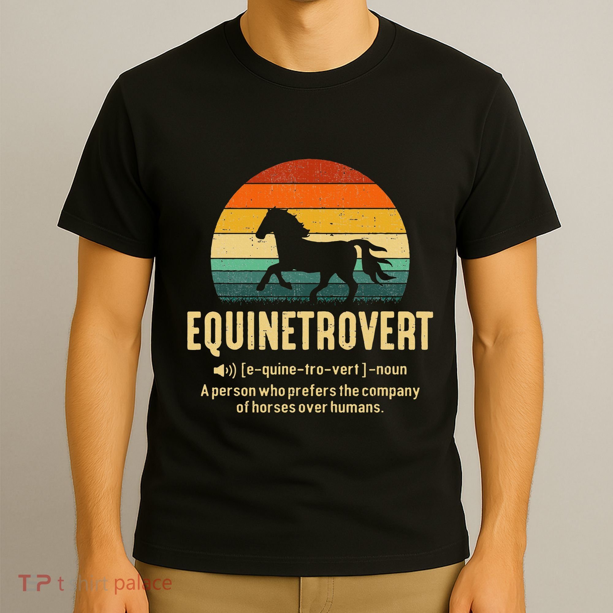 Equinetrovert Equestrian Equine Introvert T-Shirt