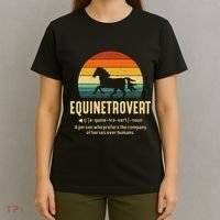 Equinetrovert Equestrian Equine Introvert T-Shirt thumb 4