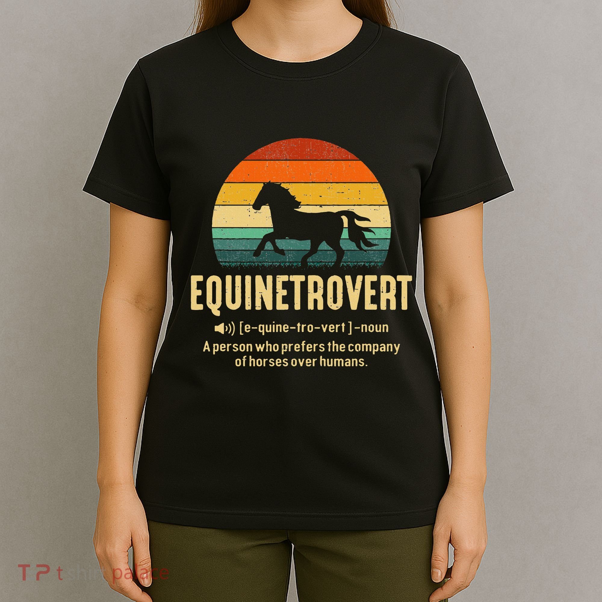 Equinetrovert Equestrian Equine Introvert T-Shirt