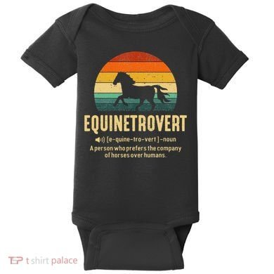 Equinetrovert Equestrian Equine Introvert Baby Bodysuit