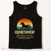 Equinetrovert Equestrian Equine Introvert Tank Top thumb 2