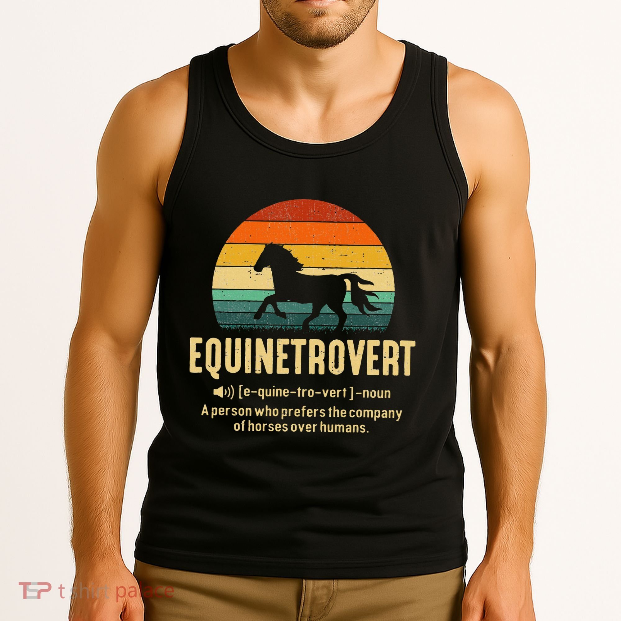 Equinetrovert Equestrian Equine Introvert Tank Top