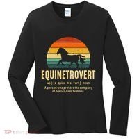 Equinetrovert Equestrian Equine Introvert Women's Long Sleeve Shirt thumb 0