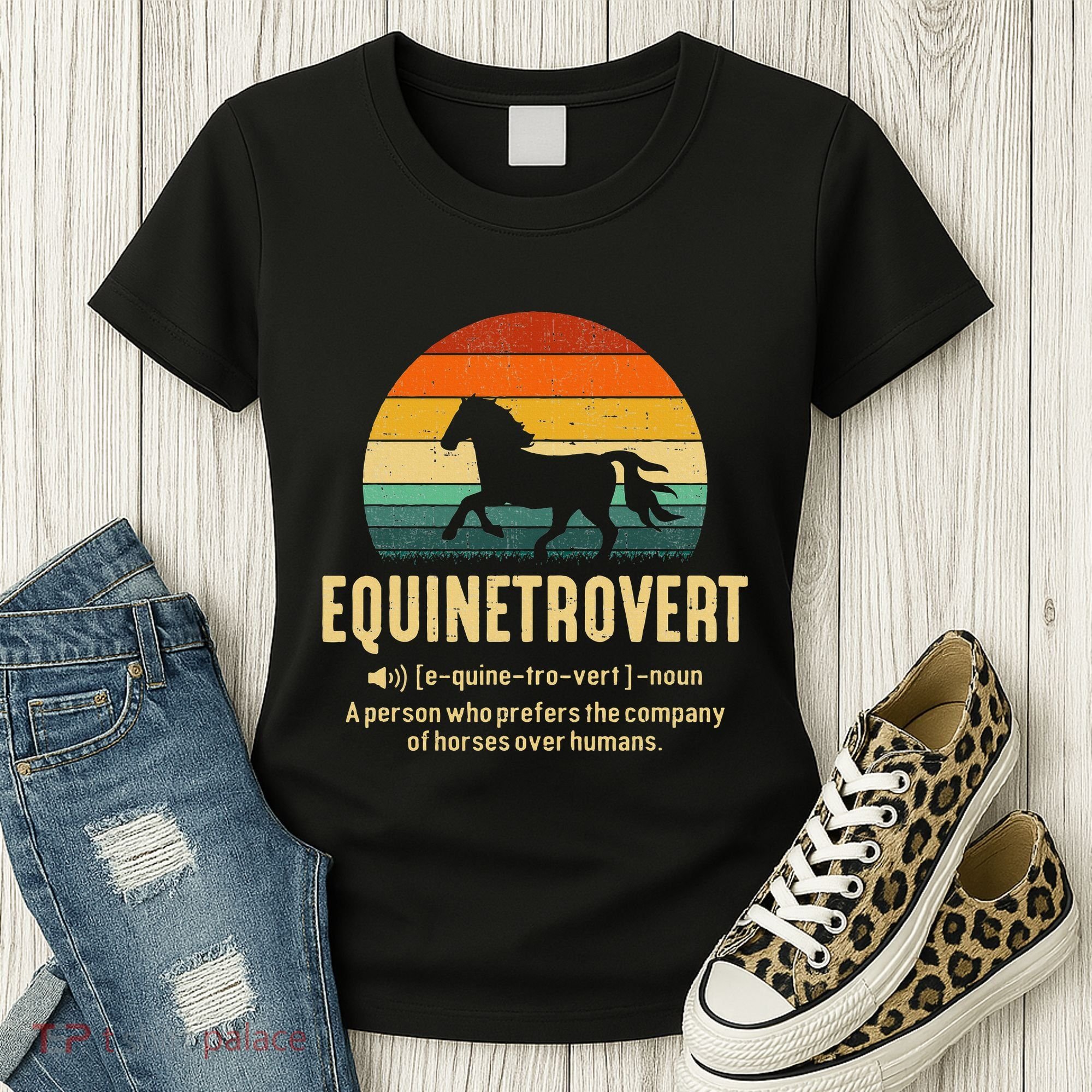 Equinetrovert Equestrian Equine Introvert Women's T-Shirt