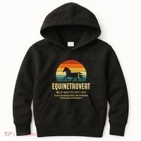 Equinetrovert Equestrian Equine Introvert Kids Hoodie thumb 0