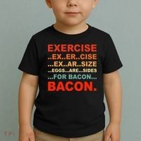 Exercise Exarsize Eggs Are Sides For Bacon Bacon Toddler T-Shirt thumb 2