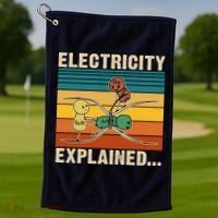 Electricity Explained Golf Towel thumb 1