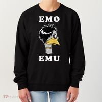 Emo Emu Funny Metal Goth Emu Bird Women's Sweatshirt thumb 0