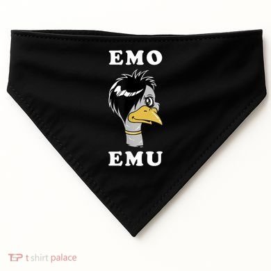 Emo Emu Funny Metal Goth Emu Bird USA-Made Doggie Bandana