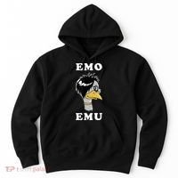 Emo Emu Funny Metal Goth Emu Bird Hoodie thumb 0