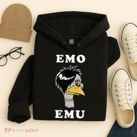 Emo Emu Funny Metal Goth Emu Bird Hoodie thumb 4