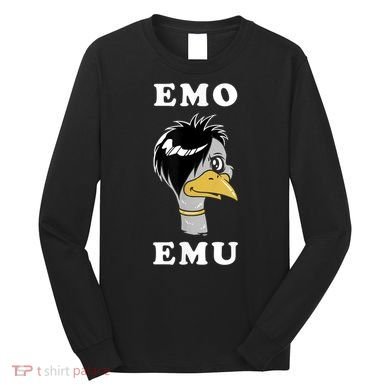 Emo Emu Funny Metal Goth Emu Bird Long Sleeve Shirt