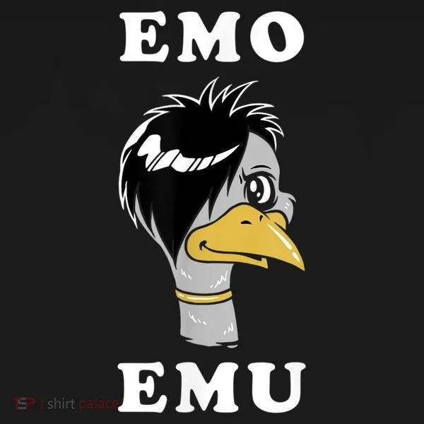 Emo Emu Funny Metal Goth Emu Bird T-Shirt