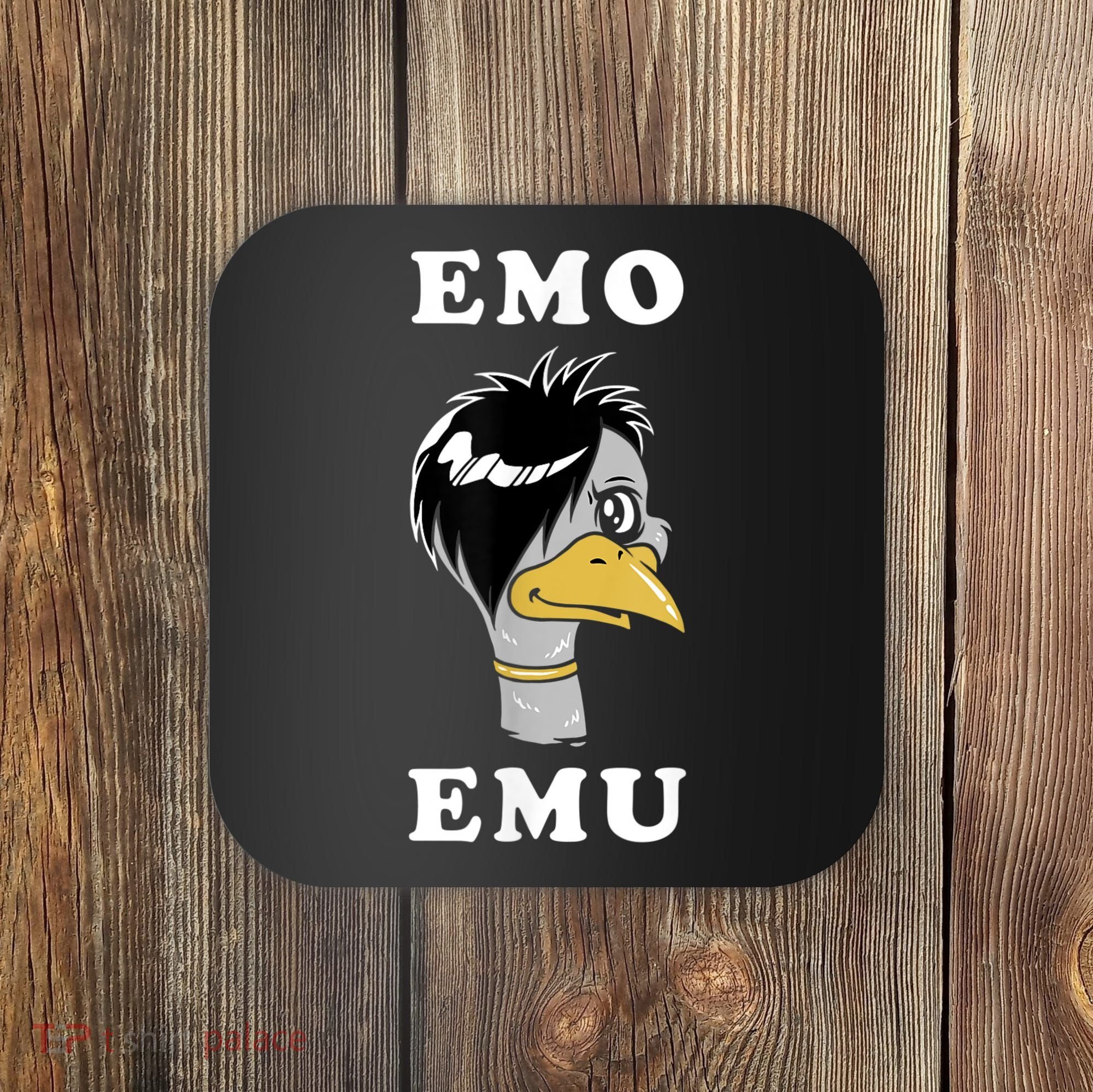Emo Emu Funny Metal Goth Emu Bird Coaster