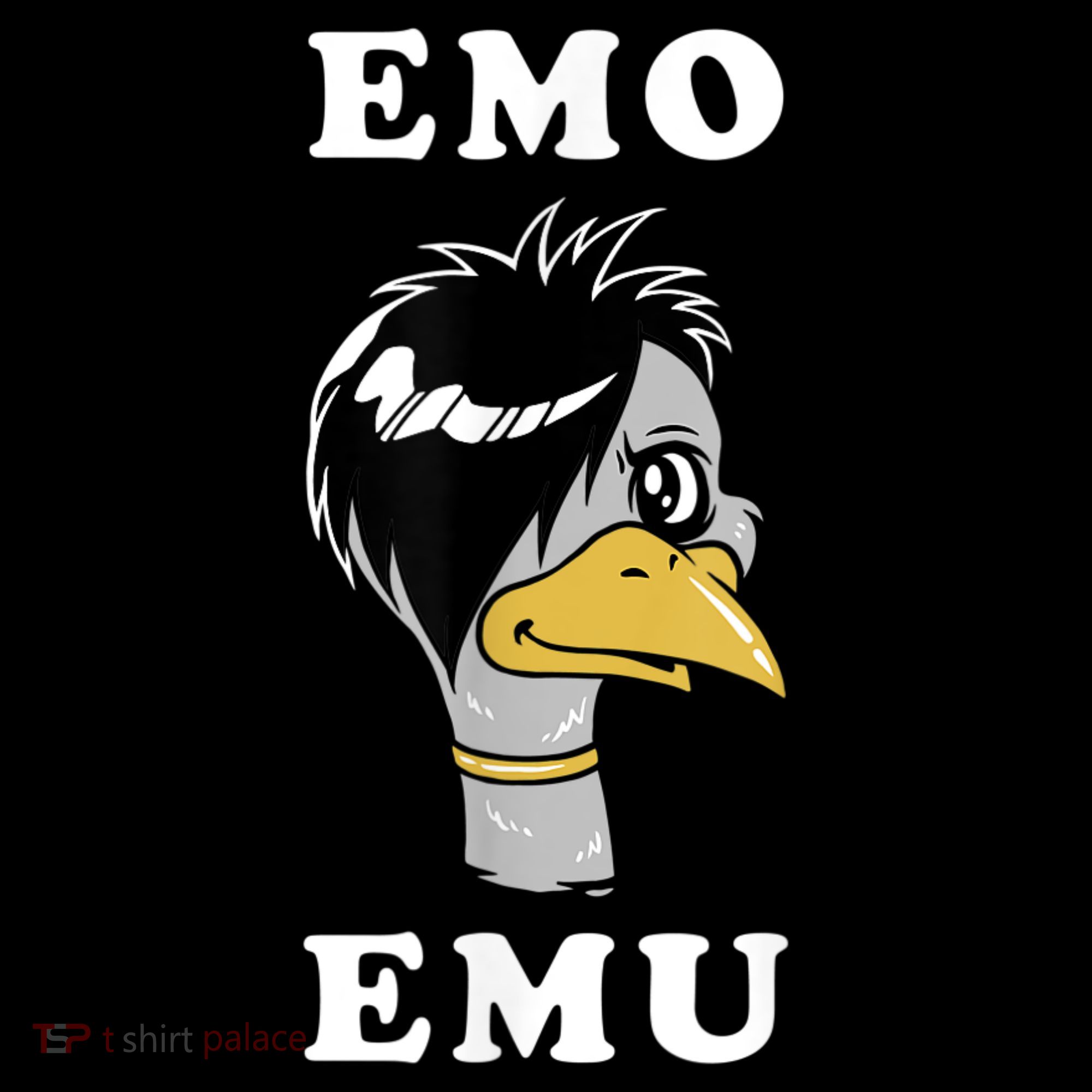 Emo Emu Funny Metal Goth Emu Bird Women's Hoodie