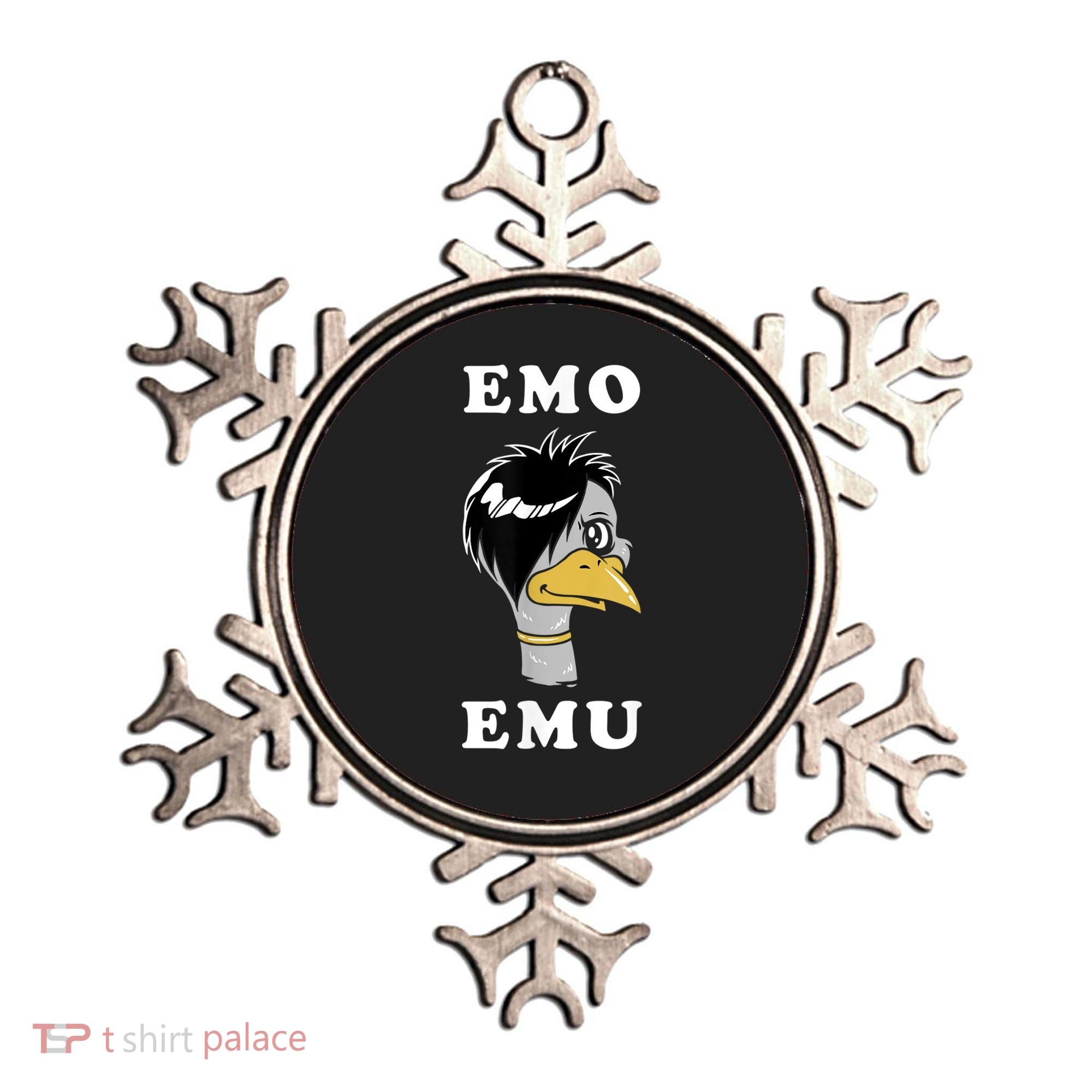 Emo Emu Funny Metal Goth Emu Bird Ornament