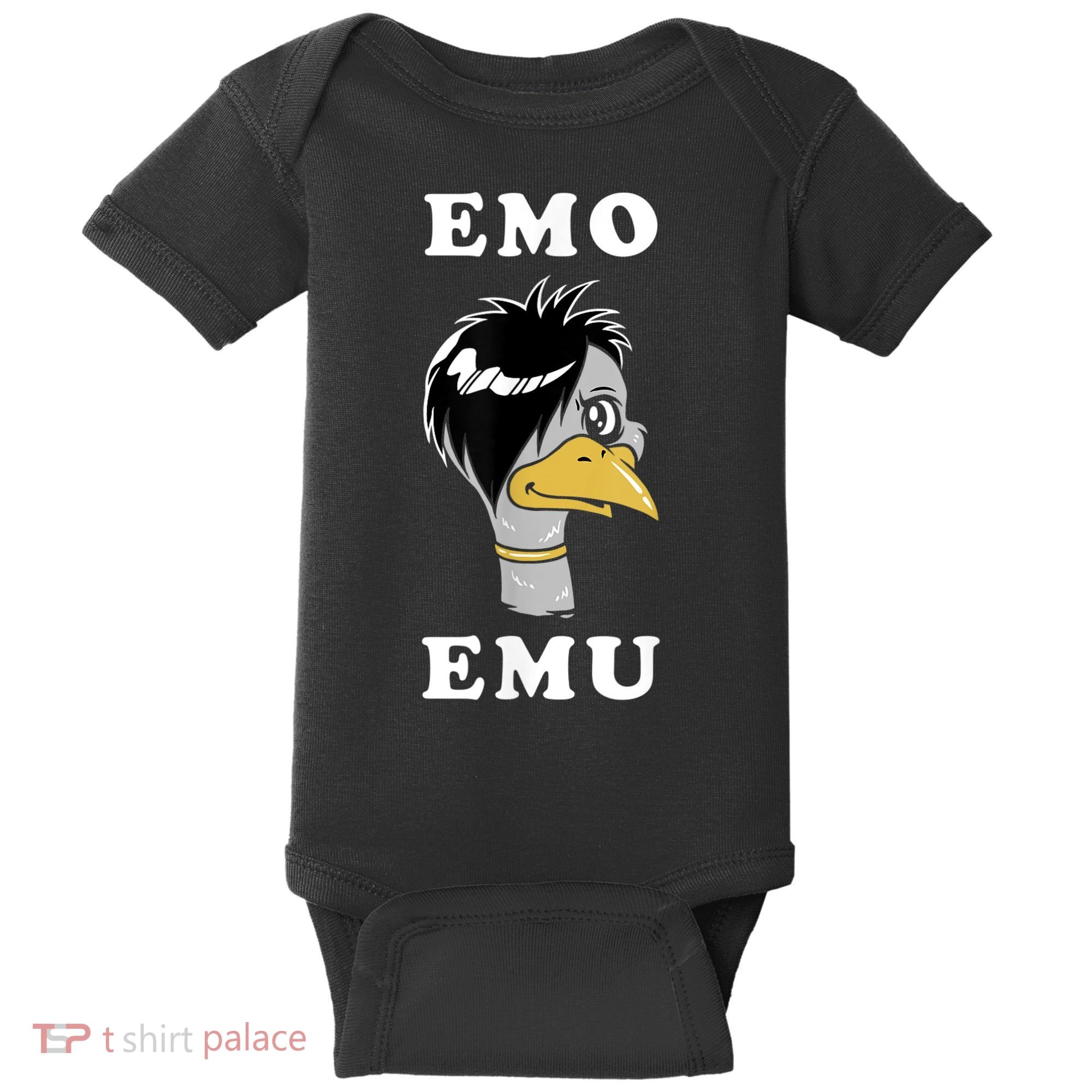 Emo Emu Funny Metal Goth Emu Bird Baby Bodysuit