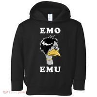 Emo Emu Funny Metal Goth Emu Bird Toddler Hoodie thumb 0