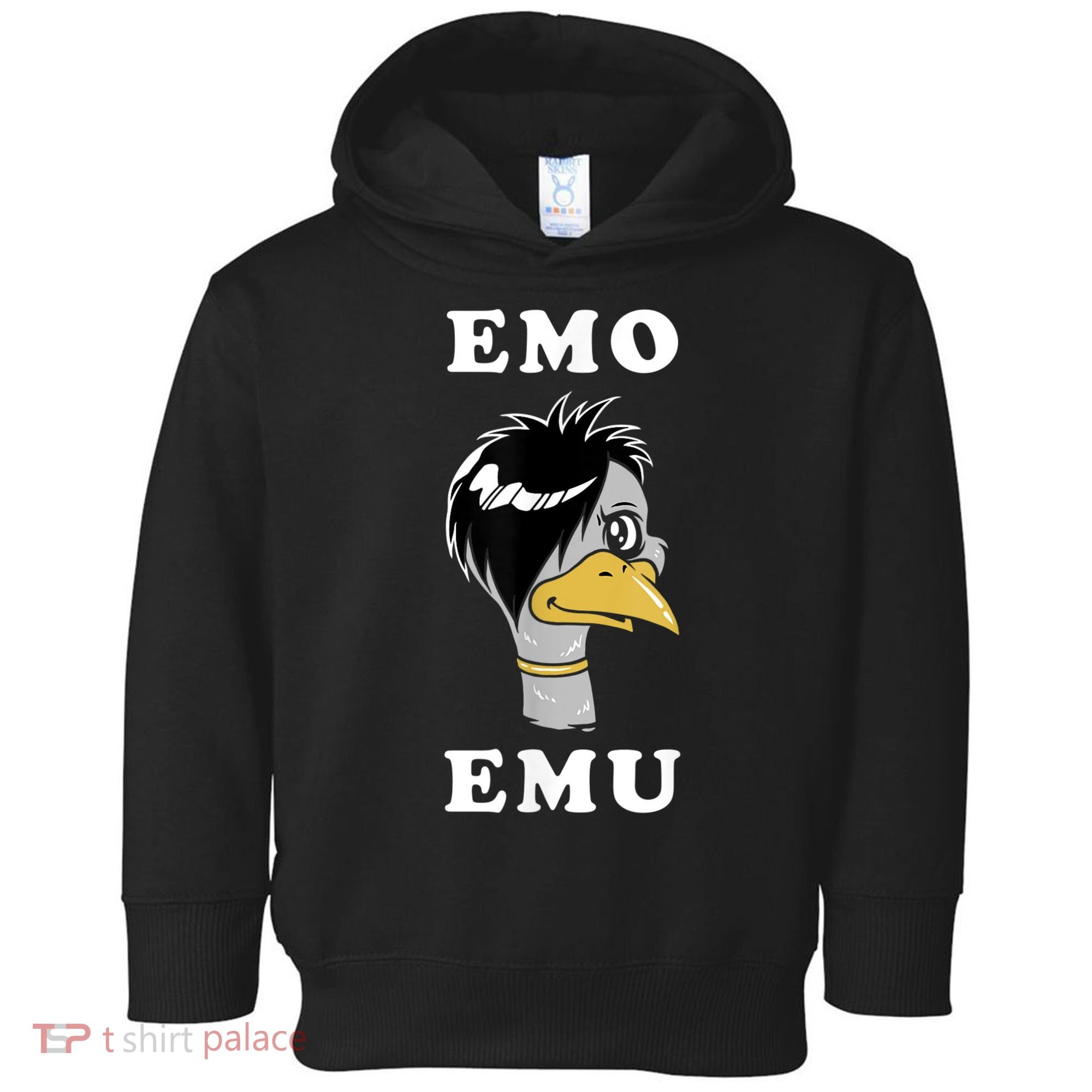 Emo Emu Funny Metal Goth Emu Bird Toddler Hoodie