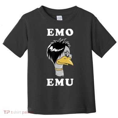Emo Emu Funny Metal Goth Emu Bird Toddler T-Shirt