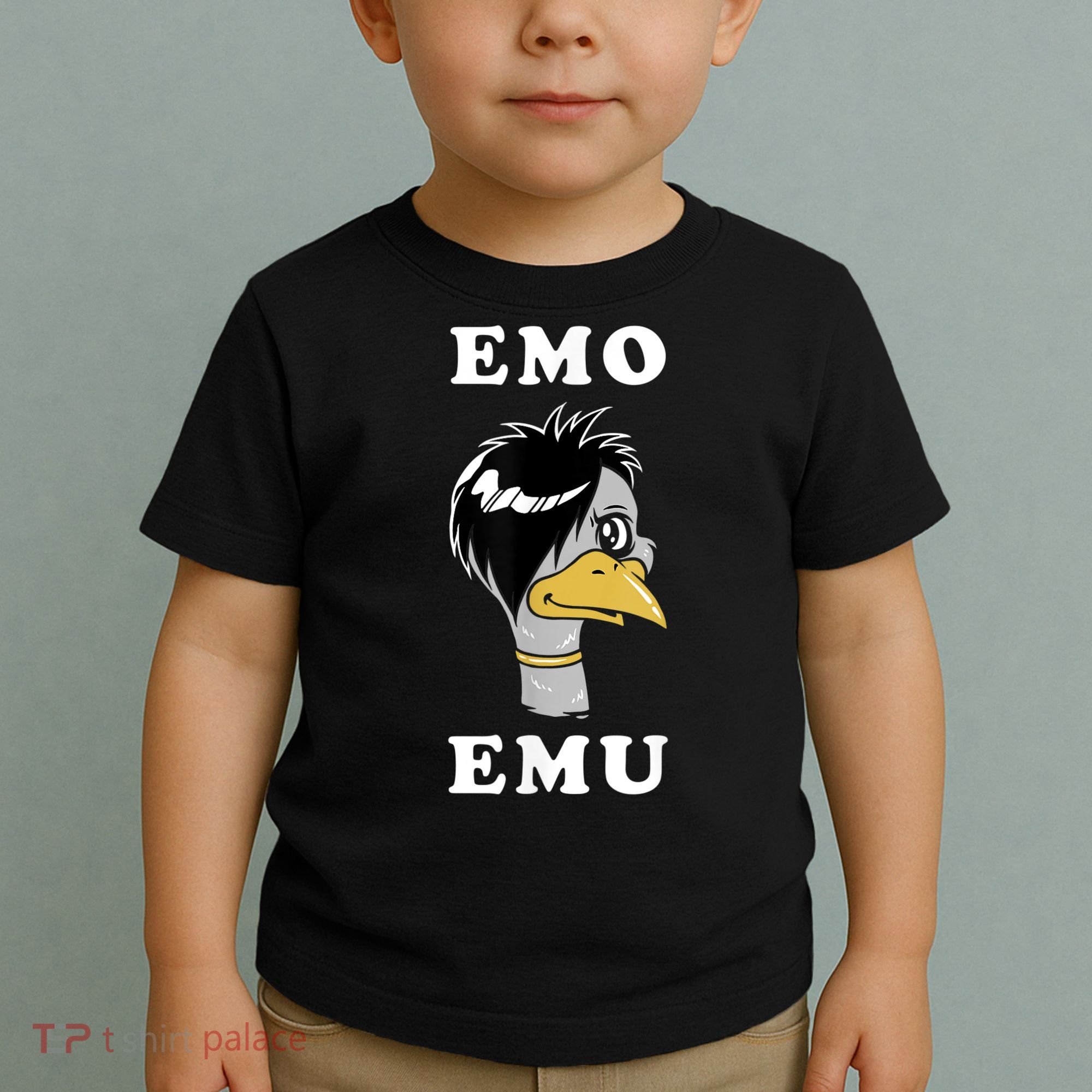 Emo Emu Funny Metal Goth Emu Bird Toddler T-Shirt