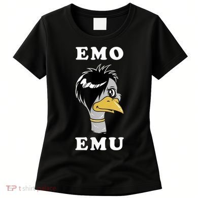 Emo Emu Funny Metal Goth Emu Bird Women's T-Shirt