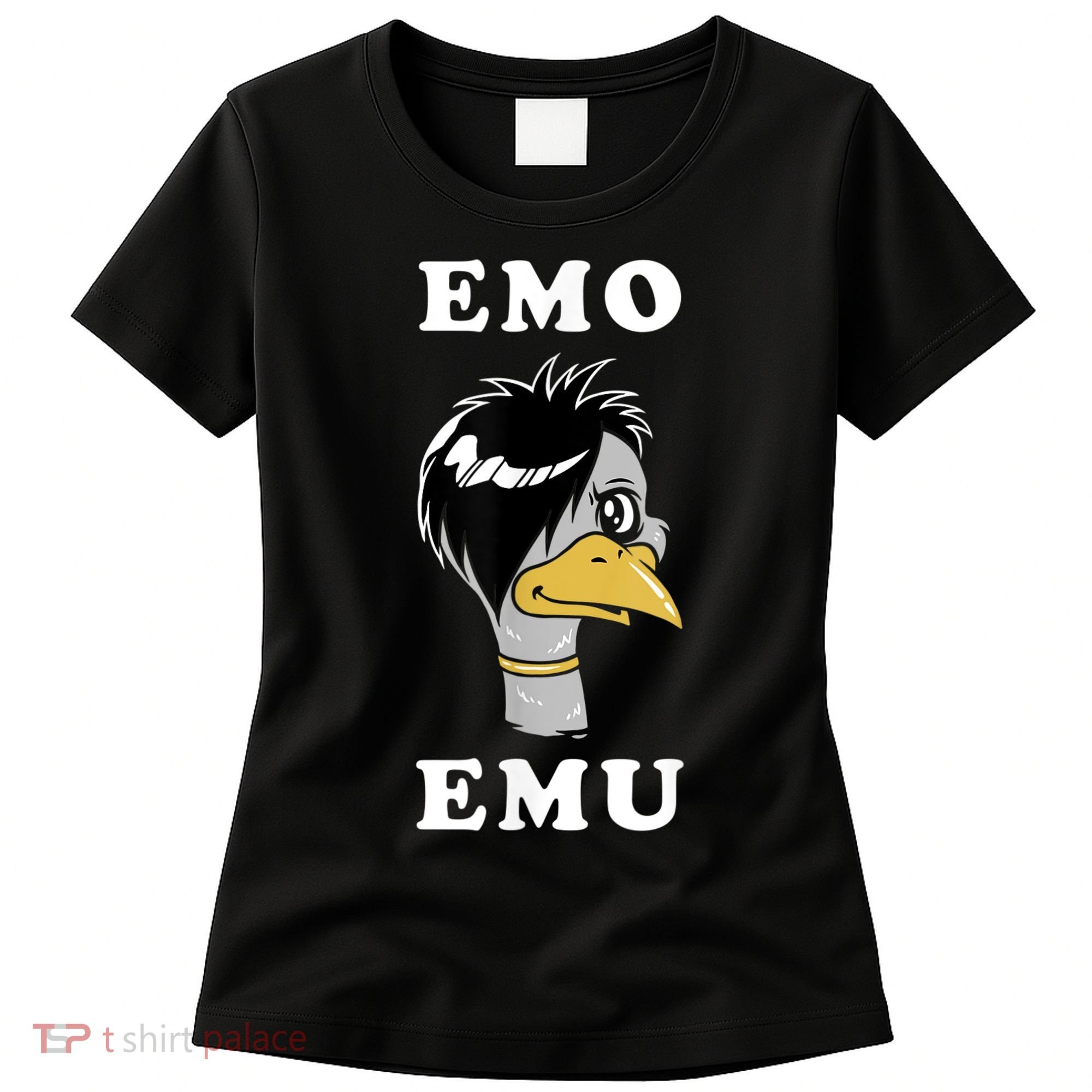 Emo Emu Funny Metal Goth Emu Bird Women's T-Shirt