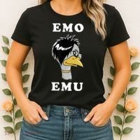 Emo Emu Funny Metal Goth Emu Bird Women's T-Shirt thumb 2