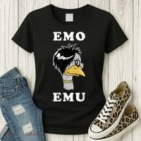 Emo Emu Funny Metal Goth Emu Bird Women's T-Shirt thumb 3