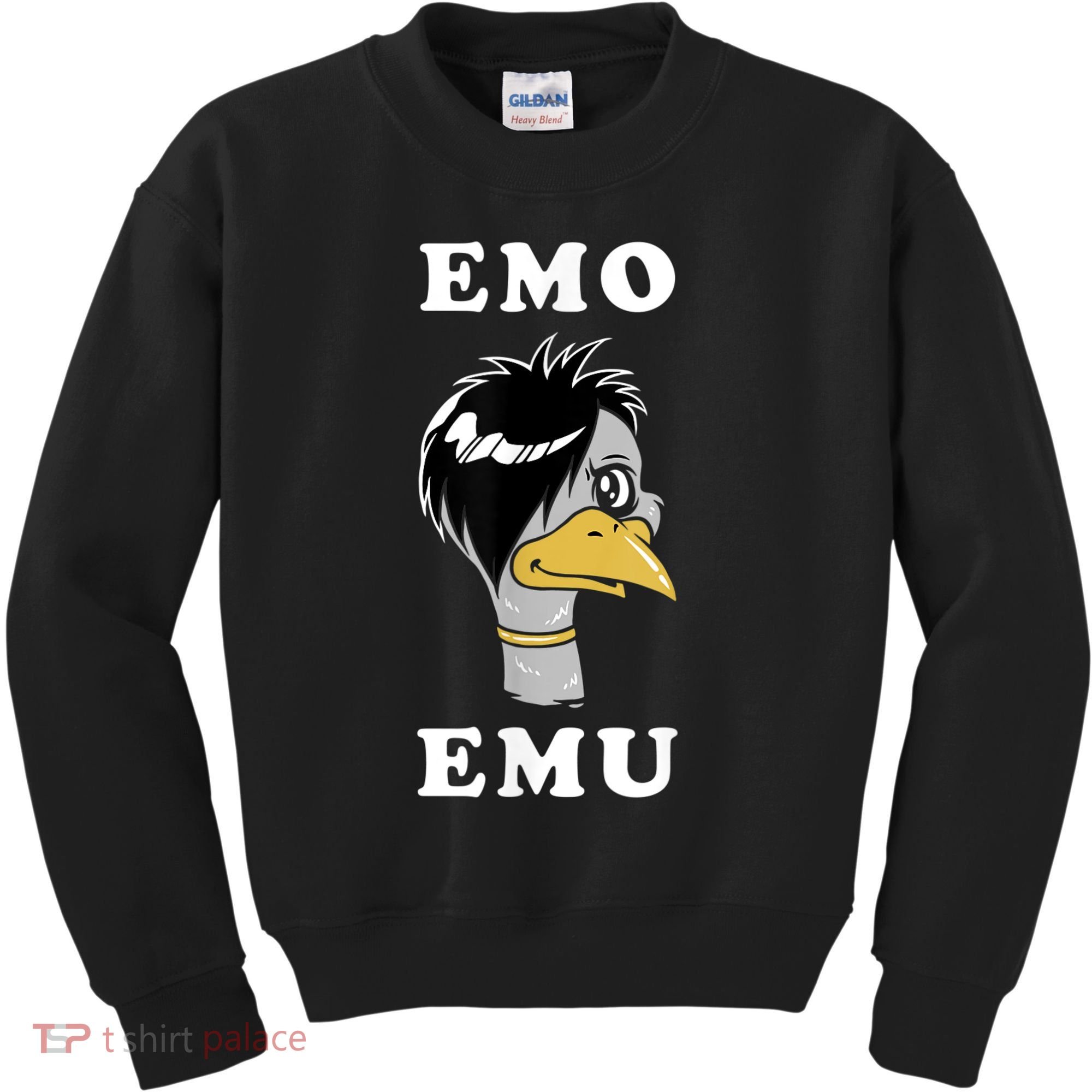 Emo Emu Funny Metal Goth Emu Bird Kids Sweatshirt