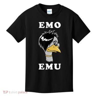 Emo Emu Funny Metal Goth Emu Bird Kids T-Shirt