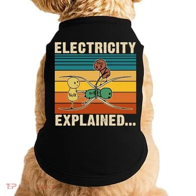 Electricity Explained Funny Gift Doggie Tank