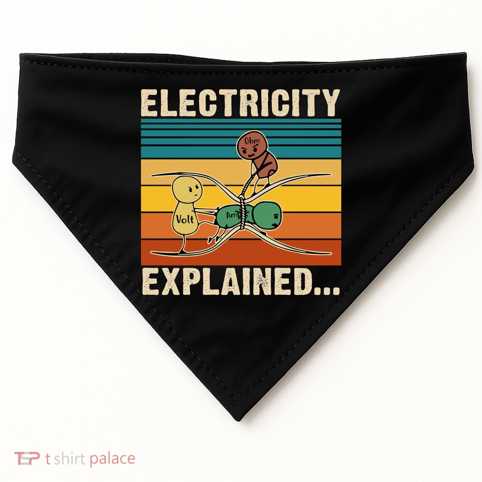 Electricity Explained Funny Gift USA-Made Doggie Bandana