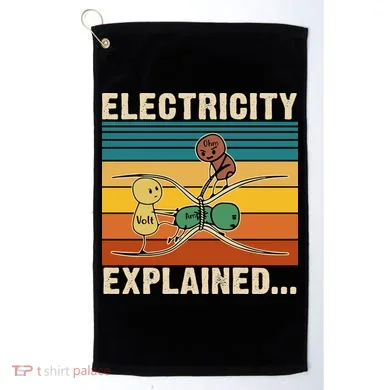 Electricity Explained Funny Gift Golf Towel