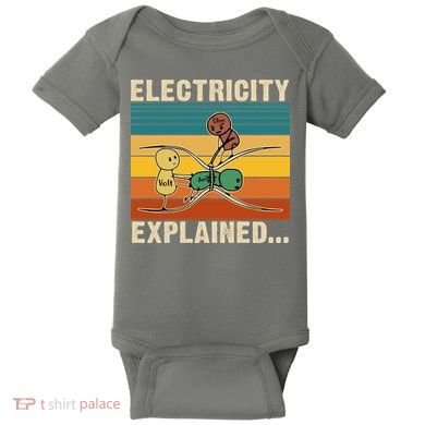 Electricity Explained Funny Gift Baby Bodysuit