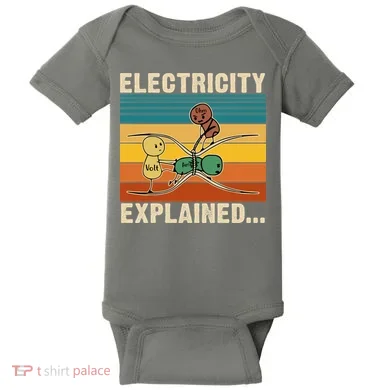 Electricity Explained Funny Gift Baby Bodysuit