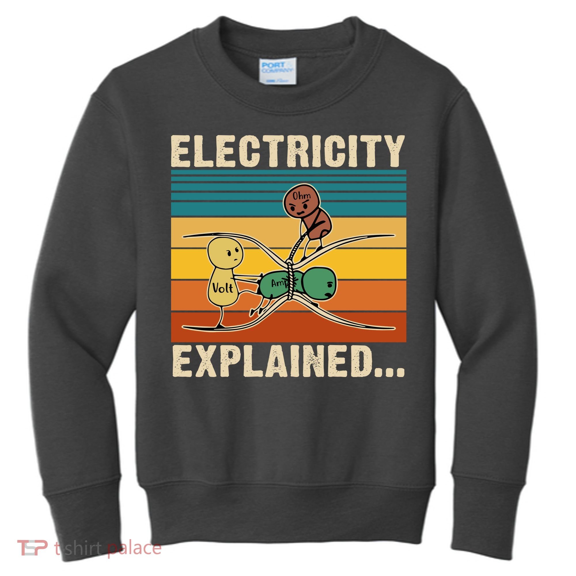Electricity Explained Funny Gift Kids Sweatshirt