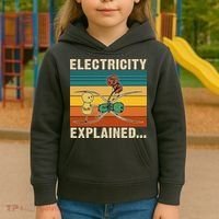 Electricity Explained Funny Gift Kids Hoodie thumb 3