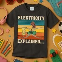 Electricity Explained Funny Gift Kids T-Shirt thumb 3